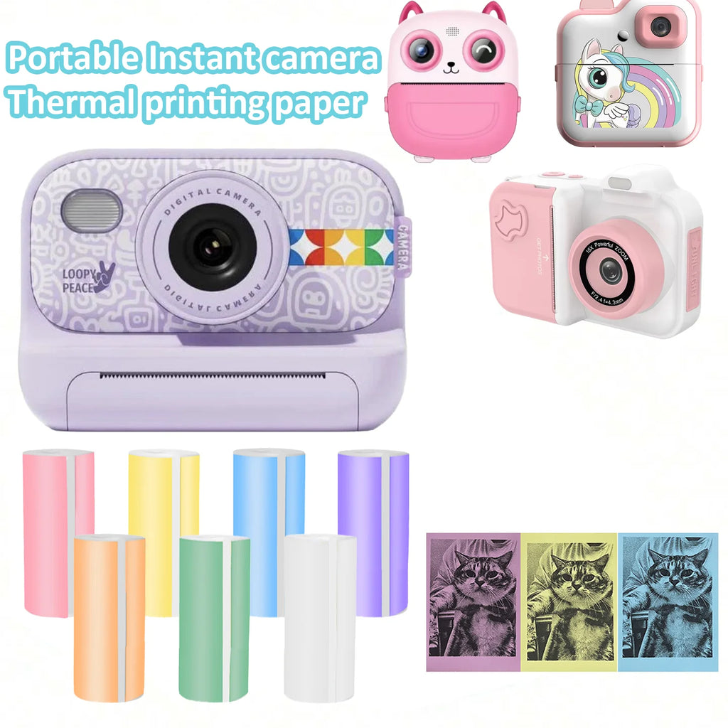 Candy Color Mini Instant Camera Print Refill Paper- 57*25mm Photo Printer Thermal Paper Rolls Instant Print Camera Refill Paper
