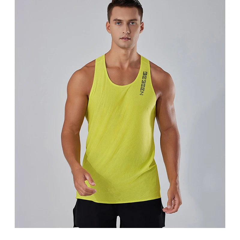 NEW Adult Men Running Outdoor Shirts Tight Gym Tank Top Fitness Marathon T-shirts Sport Exercise Basketball Vest Clothes